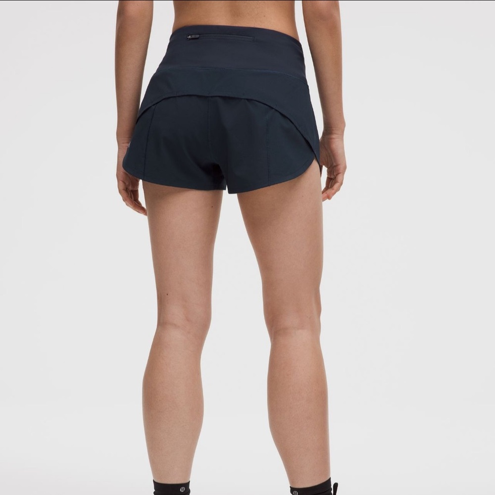 Lululemon women Speed Up High-Rise Lined Short 2.5" true navy size 6 BNWT